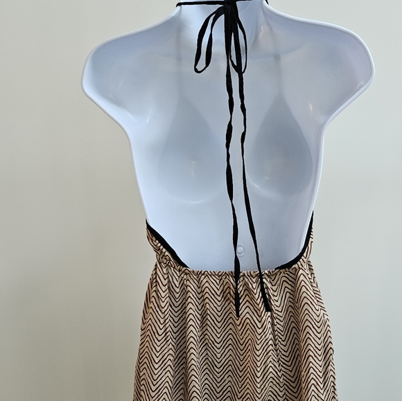 EUC ZhenNymph Foxglove Red Chevron Halter Maxi Dress, Sz S - Picture 8 of 8